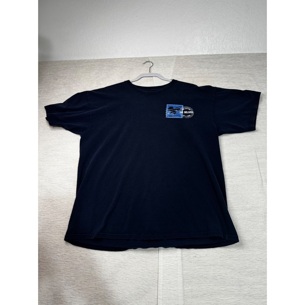 Gildan Ultra Cotton USPS One Letter At A Time Graphic T-Shirt Navy Blue XL